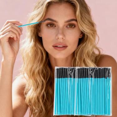Imagem de Mini varinhas de rímel descartáveis skinny, 100 peças, micro pincel de cílios, aplicadores de pincéis de maquiagem pequenos para sobrancelhas