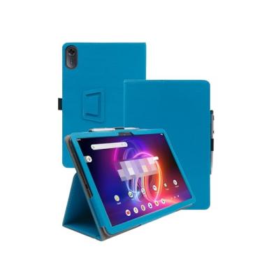 Imagem de Capa para tablet Acer Iconia Tab P10 P10-21Q-870Q versão atualizada 2024 de 10,4 polegadas, capa fólio de couro premium WUNIAK com alça de mão para tablet, azul claro.