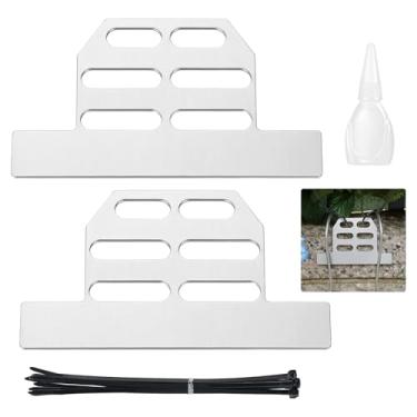 Imagem de Otoolling 2 peças de sela de flor de lápide de sela floral de fixação âncora de alumínio à prova de vento com adesivo e laços de zíper para decoração de arranjos florais de lápide