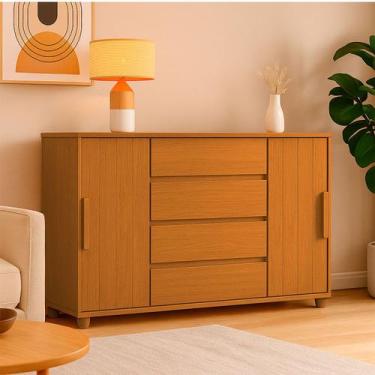 Imagem de Cômoda Multiuso Gaveteiro Organizador 4 Gavetas Vivace Cinamomo - LUZ 
