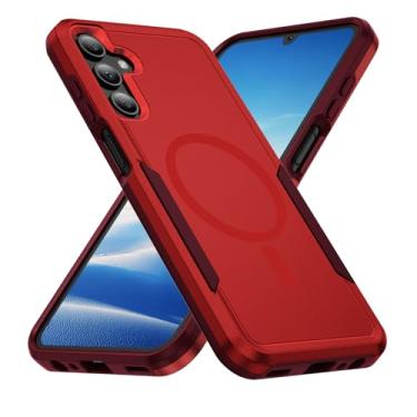 Imagem de Teayoha Capa para celular Samsung Galaxy A15 5G, [compatível com Magsafe] [Teste de queda de grau militar] Capa protetora magnética resistente à prova de choque - 16,5 cm (vermelho)