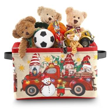 Imagem de Cesta de Natal retangular vazia com alças caixa organizadora de brinquedos para crianças, cestas vazias para presentes, cestas de armazenamento de brinquedos para bebês