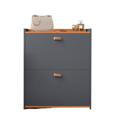 Imagem de Sapateira 2 Andares Mell New Organizadora com Banco 2 Portas Basculantes Hall de Entrada(CLOSET CINZA/)