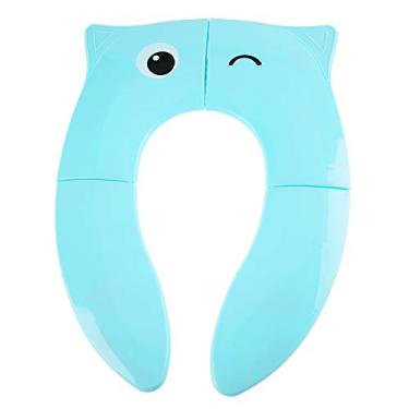 Imagem de Aqur2020 Capa de Assento Portátil para Penico, Assento Dobrável para Treinamento de Vaso Sanitário para Crianças, Padrão de Desenho Animado, Capa de Penico de Plástico para Uso (coruja olhos pequenos)