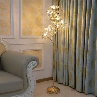 Imagem de Luminária de chão contemporânea de luxo em cerâmica com design floral, LED, estilo campestre francês, criativa, para sala de estar, quarto, quarto de menina, casa de campo (Estilo 3)