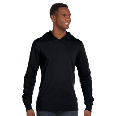 Imagem de Moletom com capuz de manga comprida de jérsei unissex Canvas 3512 Bella, Preto, X-Large