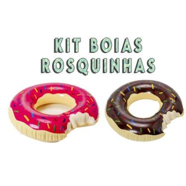 Imagem de Dupla Boia Formato Rosquinha Coloridas Lindas Pequenas - Elite