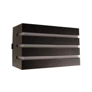 Imagem de Arandela Frisada parede muro externo/interno quintal Preta - Queluz