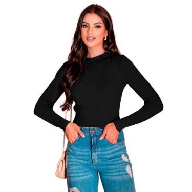 Imagem de Blusa De Frio Feminina Trança Colorida Slim Acinturado Longo Quente Mo