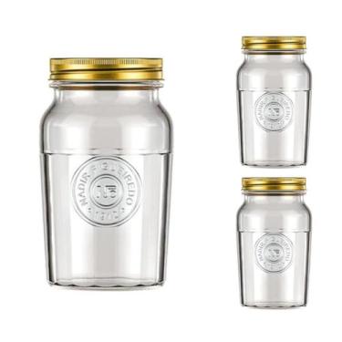 Imagem de Pote de Vidro 1L Americano Cereal Retro Vintage Bolacha 2Un - NADIR FI