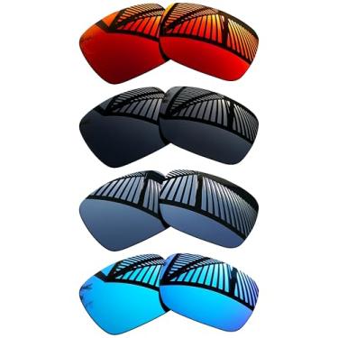 Imagem de MYCOURAG 4 pares de lentes de reposição para óculos de sol RayBan RW4012 Wayfarer (Gen 2) 50 mm - preto sólido + titânio + azul gelo + vermelho fogo