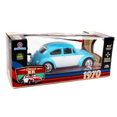 Imagem de Carrinho Controle Remoto Fusca 1970 Recarregavél Polibrinq, Azul