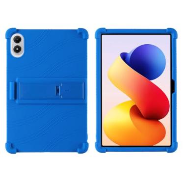 Imagem de QYiiD Capa para Xiaomi Redmi Pad 2 Pro 12,1 polegadas 2025, capa dobrável de silicone leve para crianças, proteção contra choque macio, azul