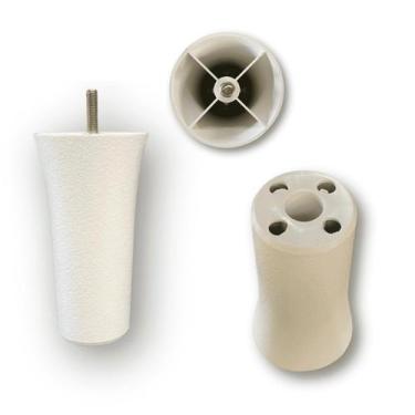 Imagem de Kit c/4 Pés Turim para Cama Box 12cm - Plástico Resistente - Baú Ferra