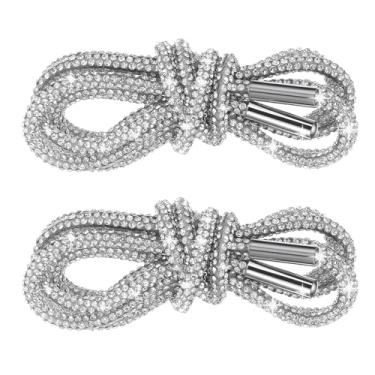 Imagem de Gtziqa Cadarços para sapatos de strass, 4 peças de cadarços com glitter de 119 cm para tênis, cordões redondos de cristal brilhante para botas, sapatos esportivos de lona, moletons com capuz, bolsas
