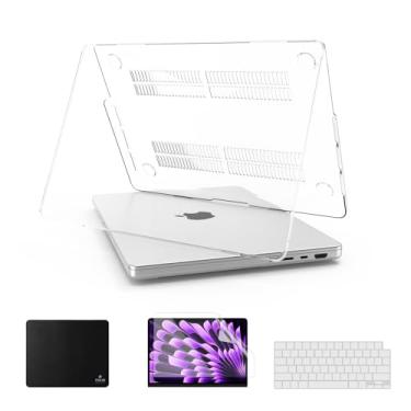 Imagem de PHOCAR Capa para MacBook Pro 14 para MacBook Pro de 14,2 polegadas (M4/M3/M2/M1 Pro/Max A3401, A3185, A3112, A2992, A2918, A2779, A2442, lançado em 2024-2021) com capa de teclado, protetor de tela e