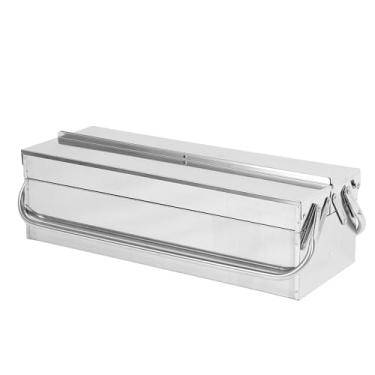 Imagem de Garosa Caixa de Ferramentas Cantilever, Aço Inoxidável, Tamanho Grande, Resistente à Pressão, 3 Camadas, 2 Bandejas, Armazenamento de Ferramentas Expansível para Reparo Automotivo Doméstico