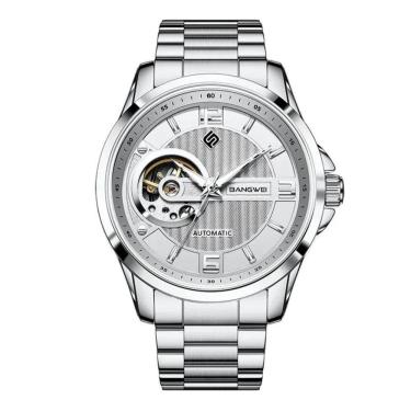 Imagem de Relógio De Pulso Mecânicos Masculinos Marca Superior Luxo Automático Prata