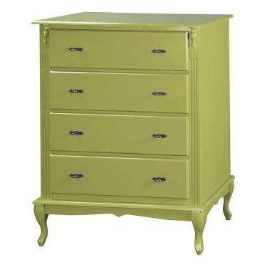 Imagem de Cômoda Luiz Xv 4 Gavetas 1030 Laca Verde Chá