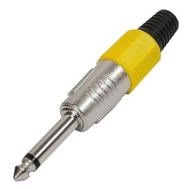 Imagem de Plug P10 Mono Metal Com Corpo Plastico Amarelo