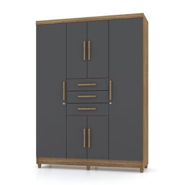 Imagem de Guarda Roupa Solteiro 6 Portas E 3 Gavetas Imperial Nature/alasca - Pallazio
