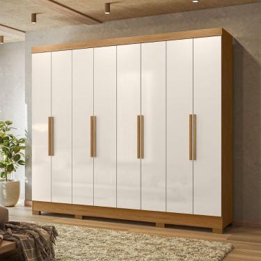 Imagem de Guarda Roupa Moval Diplomata 8 Portas 4 Gavetas Sem Espelho Freijo/off White