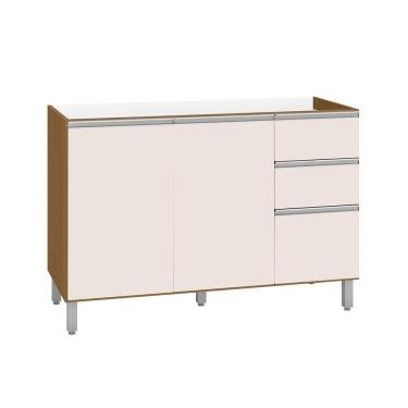 Imagem de Balcão Para Cozinha 3 Portas Para Cuba Banfield Carvalho Off-white