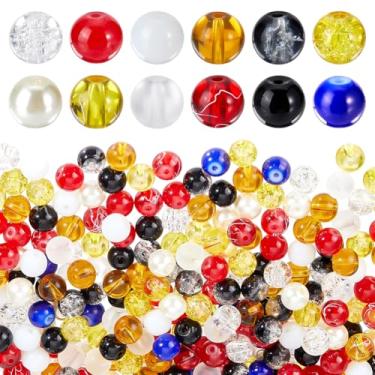 Imagem de PH PandaHall 480 peças de contas de vidro de 8 mm para pulseiras, 12 estilos de contas de vidro redondas para kit de fabricação de joias, pulseira de contas, espaçador solto, kit para brincos, colares