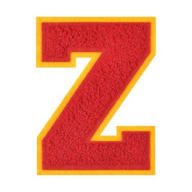 Imagem de 1 peça de patch de letra de chenille vermelho de 11,4 cm – Remendos do alfabeto para roupas, jaquetas, mochilas, chapéus para decoração personalizada, nome personalizado e artesanato. (Z)