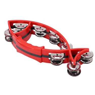 Imagem de XUXHOU Sino de Pandeiro Portátil Em Formato Macio para Crianças - Instrumento de Ritmo Musical Duplo, Material de Metal ABS (Vermelho)