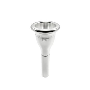 Imagem de Missmore Bocal tuba banhado a prata 120S – Bocal pesado de nível profissional para concertos e banda de marcha – Projeção aprimorada e conforto (serve na maioria das tubas)