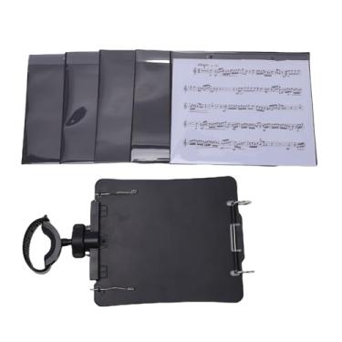 Imagem de Naroote Lira de Marcha para Trompete, Braçadeira de Partitura Ajustável Em Vários ângulos Com Alça de Silicone e Anel de Metal, para Trompete Com 5 Mangas de Recarga