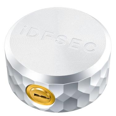 Imagem de iDFSEC Trava de disco de alumínio resistente – Cadeado de alta segurança para trailers, caminhões, vans, recipientes e unidades de armazenamento (4 chaves)