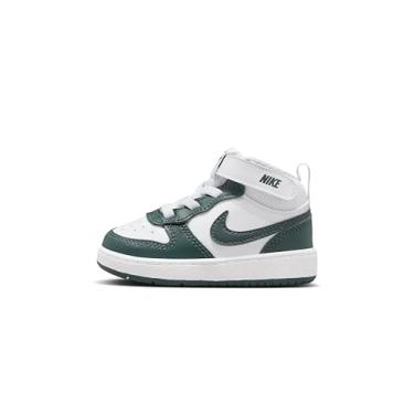 Imagem de Nike Court Borough Tênis infantil médio 2, Branco/verde vintage, 10 Toddler