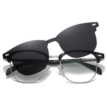 Imagem de VFDHN Óculos de sol clip-on semi-aro para mulheres TR90 polarizados homens UV400 metal (4)