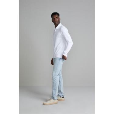Imagem de Camisa Polo Manga Longa com Zíper Piquet Comfort - Branco - HIGHSTIL, 