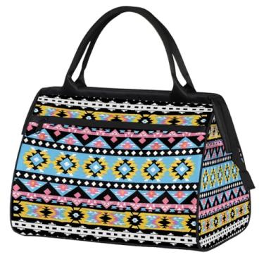 Imagem de Bolsa pequena para o fim de semana para mulheres, homens, flores, girassol, papoula, retrô, dobrável, bolsa de viagem, Cor: 71 cm, 15.2*8.3*11.6 inch, Moderno