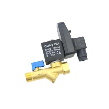 Imagem de Válvula solenóide de drenagem eletrônica latão DN15 1/2" com temporizador automático para tanque ar - compatível 220V/12V/24V(Split-body type,12V)