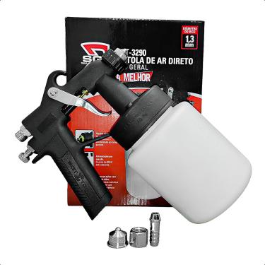 Imagem de Pistola de Pintura Ar Direto 3290 650ml 1.3mm Acabamento Uniforme e Baixo Consumo Feron Ferramentas