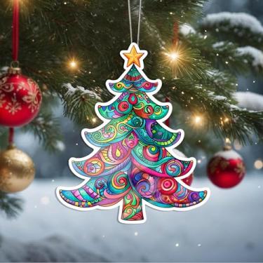 Imagem de Enfeites de Natal, árvore de cristal, enfeites de árvore de Natal feitos à mão, decoração de carro e casa - presentes de Natal, decoração de artesanato em acrílico, ideias de troca de presentes para