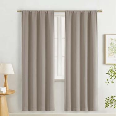 Imagem de Lecloud Cortinas de pedra para quarto de 182 cm de comprimento, 2 peças, cortinas macias para sala de estar, com isolamento térmico, cortinas longas com economia de energia para sala de jantar, cada