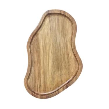 Imagem de SiaBiced Bandeja de madeira para servir, prato de madeira para servir alimentos, travessa para queijo e café, Pequeno Amendoim