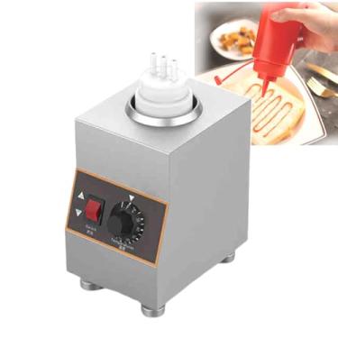 Imagem de CNAOHGHN Aquecedor EléTrico De Molho De Queijo, Dispensador AjustáVel De Calda De Queijo E Caramelo, MáQuina De ConservaçãO De Geleia Com Garrafa De 650ml, Temperatura AjustáVel De 30 A 85°C