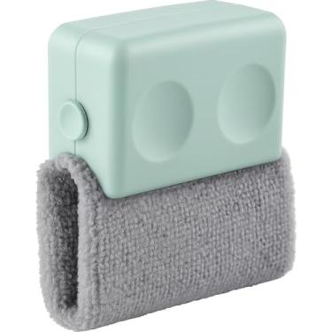 Imagem de Escova de Limpeza para Trilhos de Janela, Verde Menta e Cinza, Microfibra, Design Ergonômico, Manual, Retangular