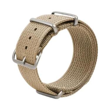 Imagem de Pulseira De Relógio De Nylon Marrom Verde Preto Militar Esportiva Casu