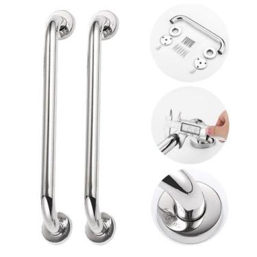 Imagem de Barra Alça Seguranca Apoio Corrimão Banheiro 40cm Alta Qualidade Inox 