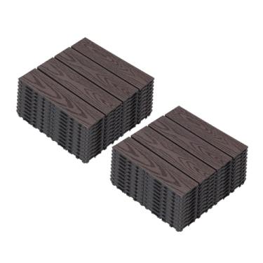 Imagem de Telhas de deck compostas, tapetes interligados com resistente ao desgaste antiderrapante para terraço terraço varanda 30 x 30 cm B5 20 peças