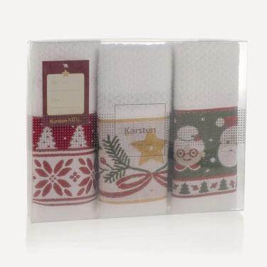 Imagem de Jogo Pano De Prato Natalino 3 Peças 46Cmx65Cm Karsten