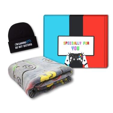 Imagem de Guguden Cobertor que brilha no escuro, meias para jogadores, presentes de jogos, brinquedos para crianças, filhos adolescentes, meninos, cobertor macio para jogos, gamepad, presentes para decoração de