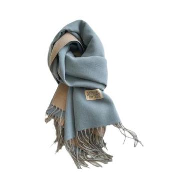 Imagem de Cachecol Feminino De Cashmere Quente Para O Inverno Estilo Coreano Tri